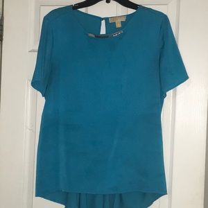 Michael Kors turquoise blouse.